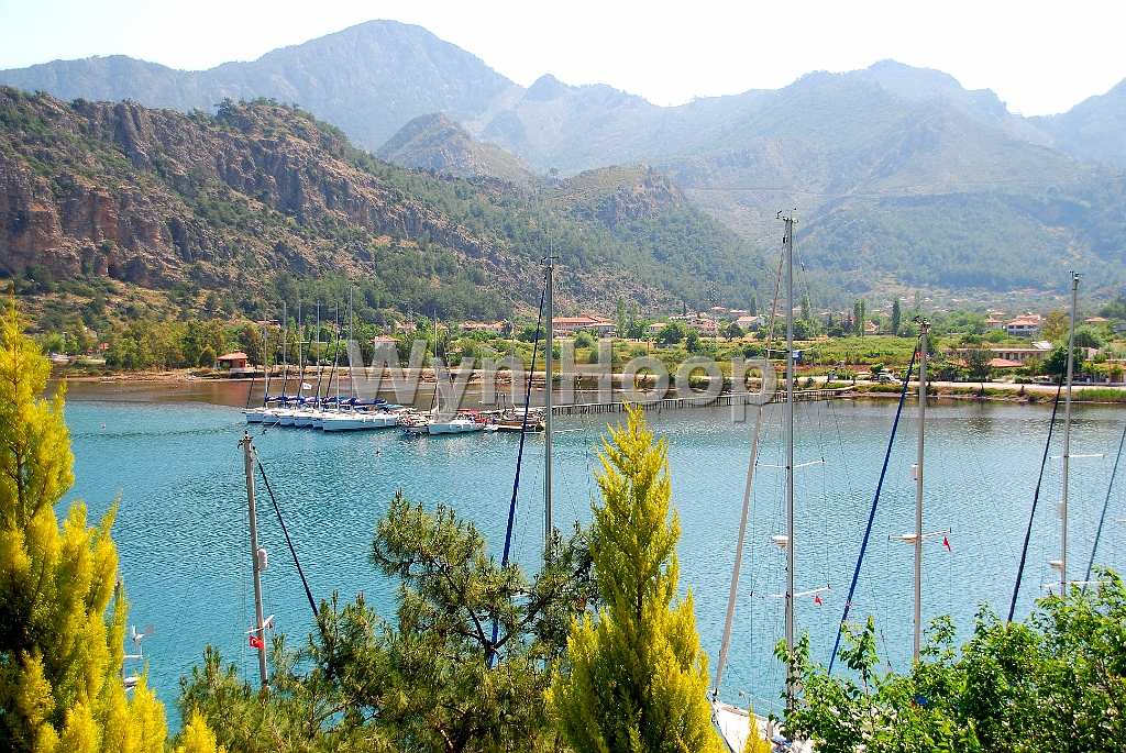 Hisaroenue Krf. Keci Buekue Yachtanlger Palmiye.jpg - Hisarönü Körfezi, Yachtanleger Palmiye in Keçi Bükü